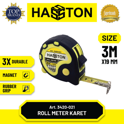 [EZM.1190335] Hasston Roll Meter 10m x 25mm + Magnet / Tape Measure (3420-024)