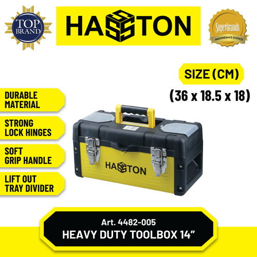 [EZM.1190385] Hasston Tool Box Plat Besi-Plastik / Kotak Perkakas / Tool Box (4482)