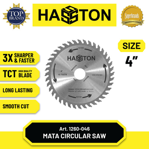 [EZM.1190393] Hasston Mata Gergaji Mesin 4" x 40T / Mata Circular Saw (1260-046)