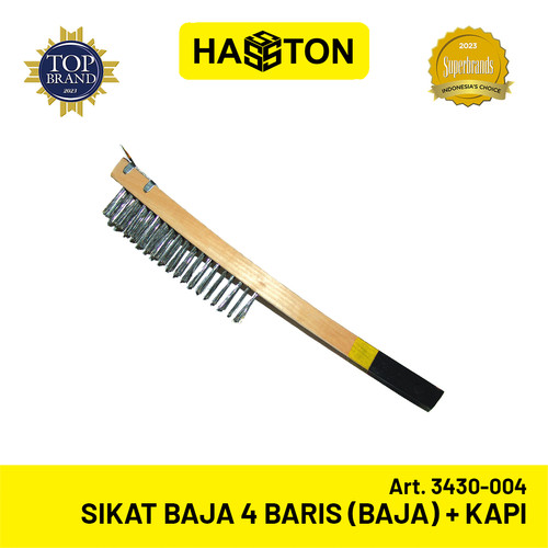 [EZM.1191067] Hasston Sikat Baja 4 Baris + Kapi / Sikat Kawat / Wire Brush(3430-004)