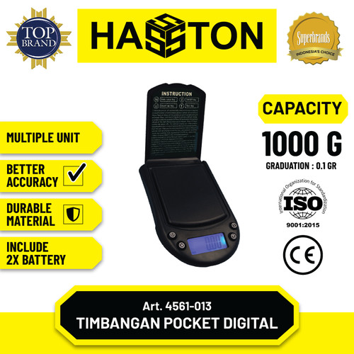 [EZM.1190402] Hasston Timbangan Mini Digital 500 gr Model Pocket (4561-013)