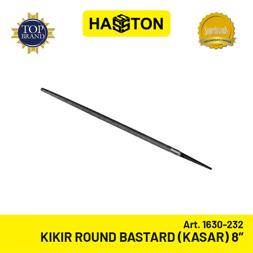 [EZM.1191105] Hasston Kikir Bulat Kasar / Round Bastard Files 8" (12 Pcs) (1630-232)