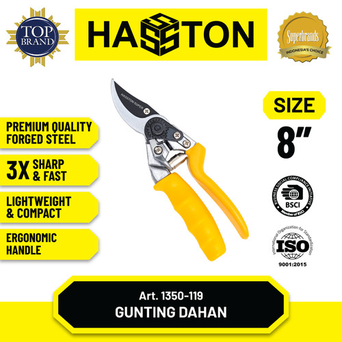 [EZM.1190467] Hasston Gunting Bunga Lengkung 8" Auto-Rotating Handle (1350-119)