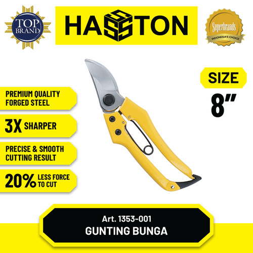[EZM.1190469] Hasston Gunting Bunga 8" / Gunting Tanaman (1353-001)