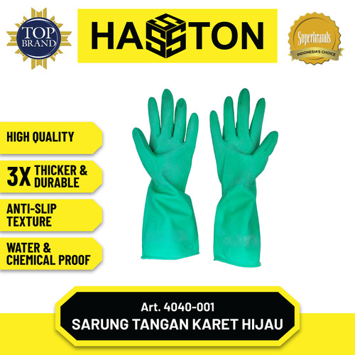 [EZM.1190487] Hasston Sarung Tangan Karet Hijau / Rubber Gloves (4040-001)