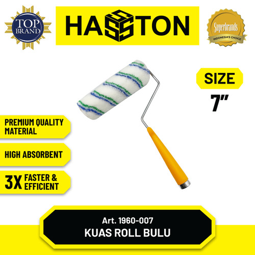 [EZM.1190492] Hasston Kuas Rol Gagang Pendek 7"/ Kuas Cat Tembok (1960-007)