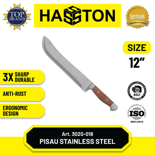 [EZM.1190499] Hasston Pisau Lembu 12" / Pisau Daging / Stainless Knife (3020-018)