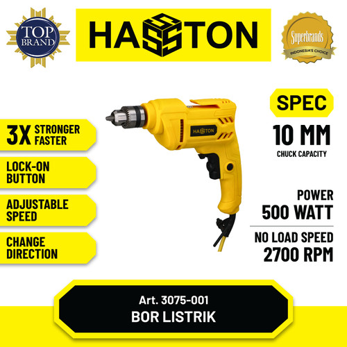 [EZM.1190502] Hasston Bor Listrik 10mm / Electric Drill (3075-001)