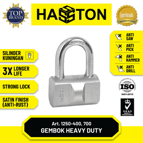 [EZM.1190506] Hasston Gembok Model Bulat 70mm / Padlock Heavy Duty (1250-700)