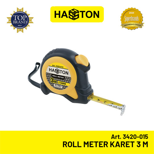 [EZM.1191170] Hasston Roll Meter 3M Auto Stop + Magnet / Tape Measure (3420-015)