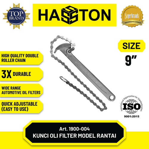 [EZM.1190513] Hasston Kunci Oli Filter Sabuk 9"+ Rantai /Oil Filter Wrench(1900-004)
