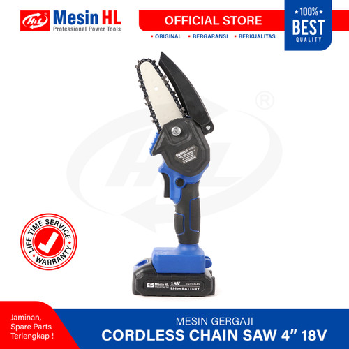 [EZM.8600156] HL Mesin Gergaji Mini Tanpa Kabel / Cordless Chainsaw HL CCS 5112 18V