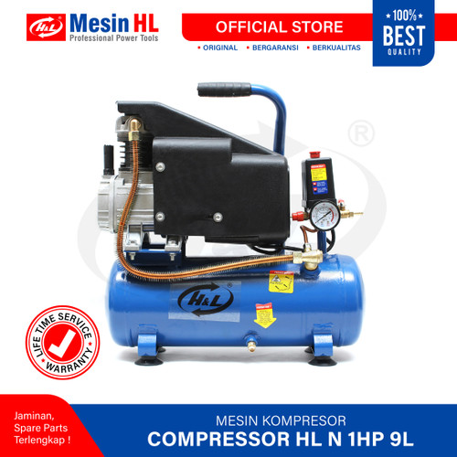 [EZM.8601060] HL Mesin Kompresor Angin N1HP 9Liter