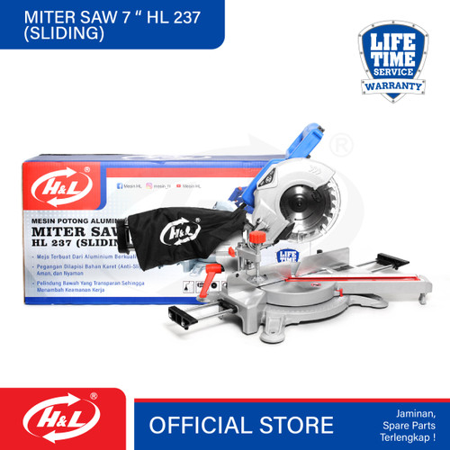 [EZM.8600472] HL Mesin Potong Aluminium / Miter Saw 7" HL 237 Sliding