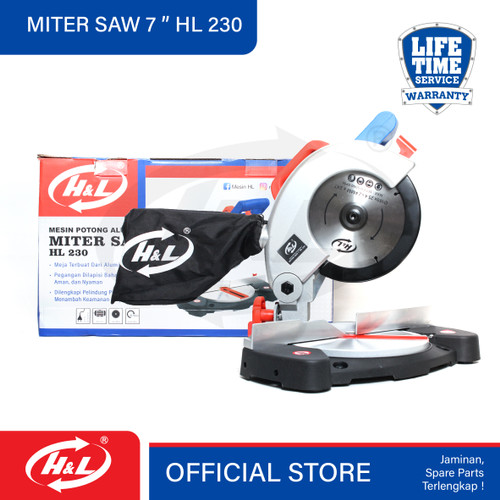 [EZM.8600473] HL Mesin Potong Aluminium / Miter Saw 7" HL 230 Non Sliding