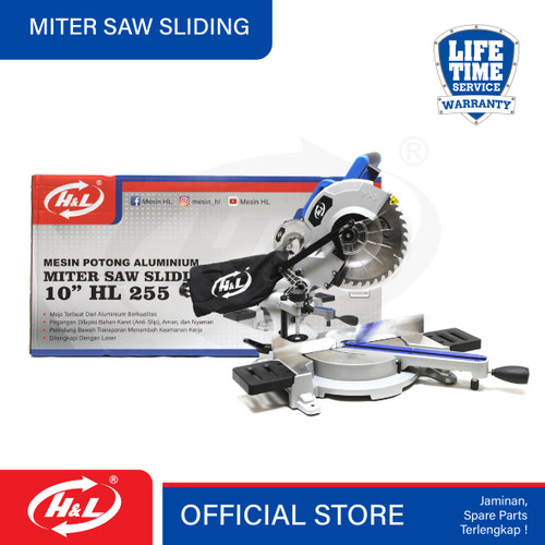 [EZM.8600478] HL Mesin Potong Aluminium / Miter Saw 10" HL 255 Sliding