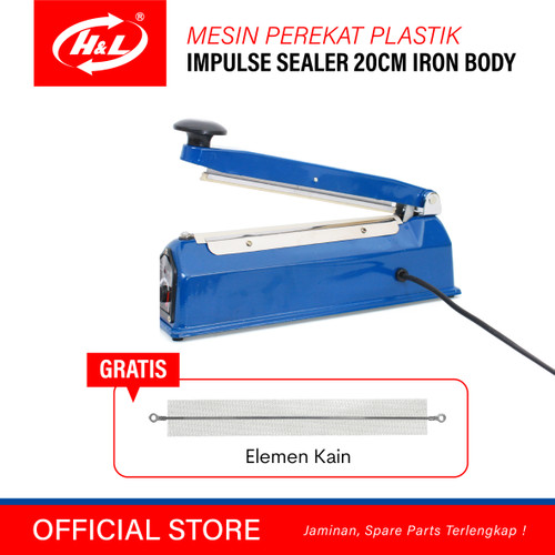 [EZM.8600970] HL Mesin Press Plastik / Impulse Sealer 20cm Body Besi