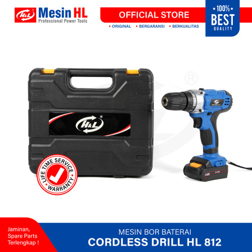 HL 812 Mesin Bor Baterai Cordless Drill PRO - 2 Baterai 12V