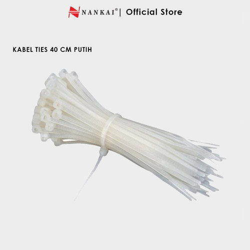 [EZM.8700127] Kabel Ties Putih ukuran 40 cm - isi 100 pcs Nankai