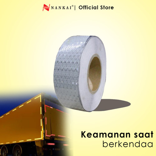 [EZM.8700278] Sticker Reflective Putih 2" x 45 Meter / Stiker Reflektif Nankai