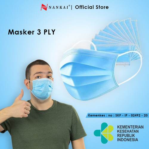 [EZM.8700281] Masker 3 Ply + Izin Kemenkes (Isi 50 Pcs)
