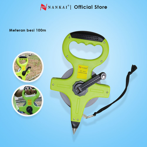 [EZM.8700351] Meteran Tancap Plat Besi 100 Meter Nankai