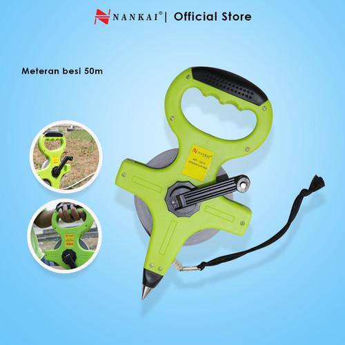 [EZM.8700352] Meteran Tancap Plat Besi 50 Meter Nankai