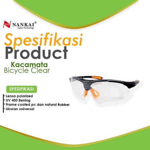 [EZM.8701332] Kacamata Safety Sepeda Bening Nankai