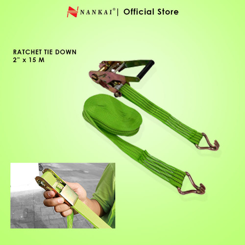 [EZM.8700663] Nankai Ratchet Tie Down / Tali Serbaguna Pengikat Barang 2" X 15m