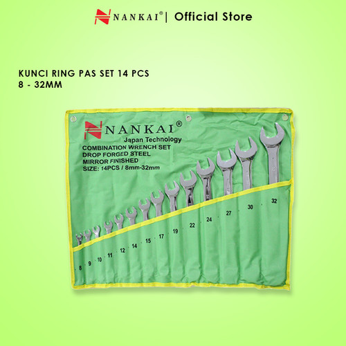 [EZM.8700963] Nankai Kunci Ring Pas Set 14 Pc (8-32mm)