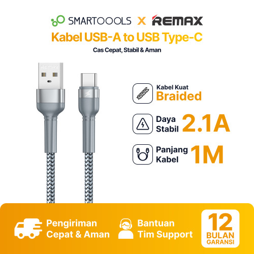 Smartoools X Remax Kabel Cas USB Type-C 2.1A Panjang 1 Meter