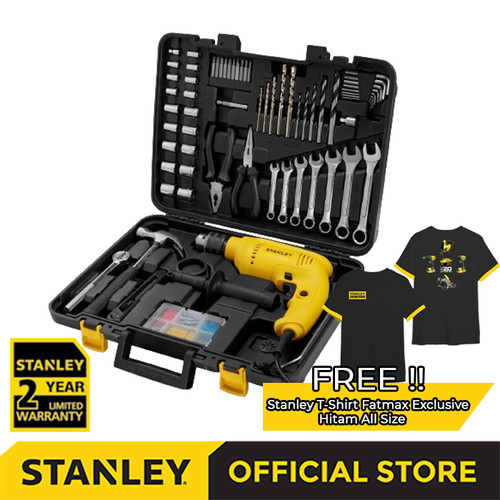 [EZM.1210011] Stanley Impact Drill With Mechanic Set 120pcs / Bor Tembok 600Watt SDH600KM