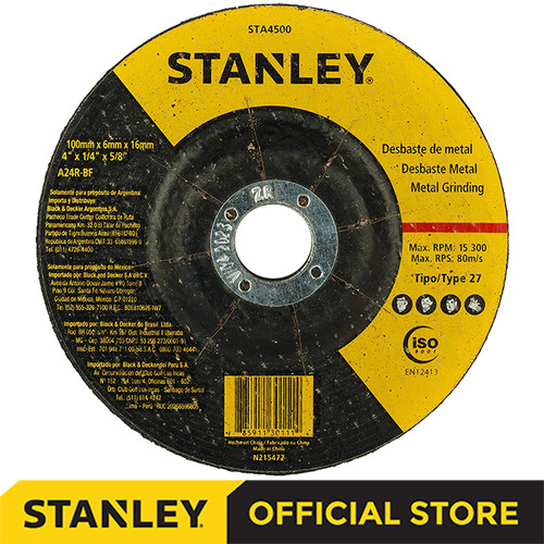 [EZM.1210115] Stanley Metal Grinding Wheel / Batu Gerinda untuk Metal 100mm STA4500