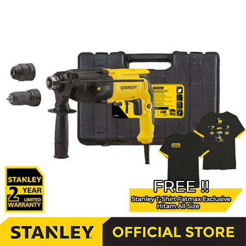 [EZM.1210121] Stanley Rotary Hammer w/QCC / Bor Beton Listrik 800W SHR264KA