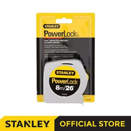 [EZM.1210127] Stanley Power Lock Measuring Tape / Meteran Manual 8M STHT33428-8