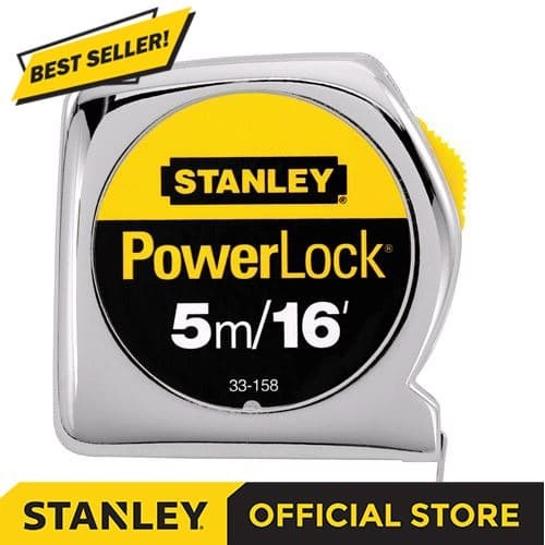 [EZM.1210169] Stanley Power Lock Measuring Tape / Meteran Manual 5M STHT33158-8
