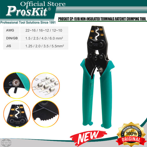 [EZM.1220038] Proskit CP-151B Tang Skun Crimping Tool Ratchet Insulated Terminal Wir