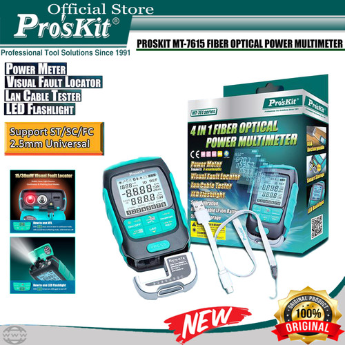 [EZM.1220050] Proskit MT-7615 4 in 1 Multimeter Peralatan Fiber Optic Power Visualt