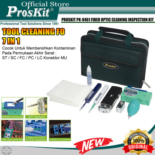 [EZM.1220289] Proskit PK-9461 Perlengkapan Fiber Optic Cleaning And Inspection Kit