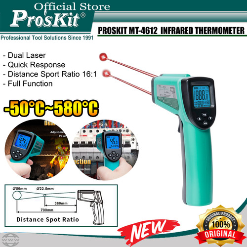 [EZM.1220054] Infrared Thermometer Proskit MT-4612 Termometer Digital Dual Laser ORI