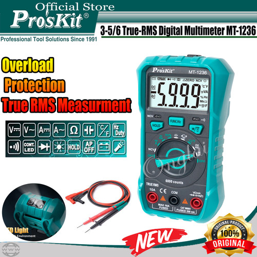 [EZM.1220078] Multitester Digital Proskit MT-1236 Multimeter True RMS NCV AUTO RANGE