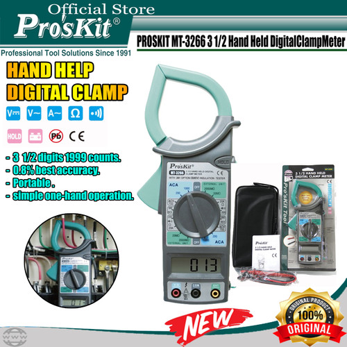 [EZM.1220111] MULTITESTER CLAMP DIGITAL PRO'SKIT MT-3266 3-1/2 ORIGINAL - Proskit
