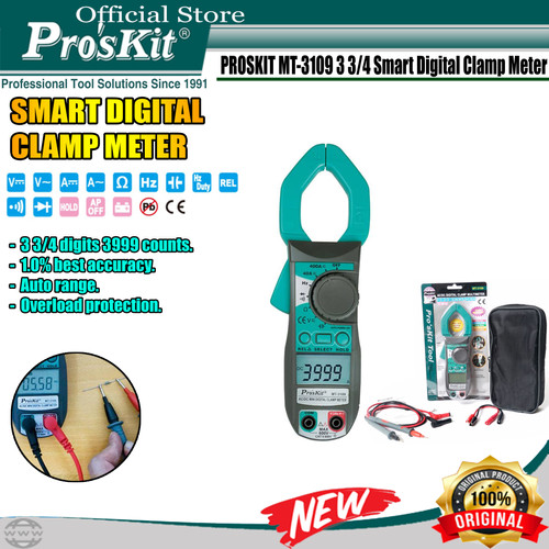 [EZM.1220113] MULTITESTER CLAMP DIGITAL PRO'SKIT MT-3109 3-3/4 AC/DC ORI - Proskit