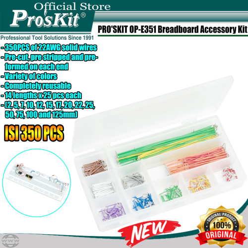 [EZM.1220336] JUMPER CABLE 350 PCS BreadBoard Aksesoris PROSKIT OP-E351 Bread Board
