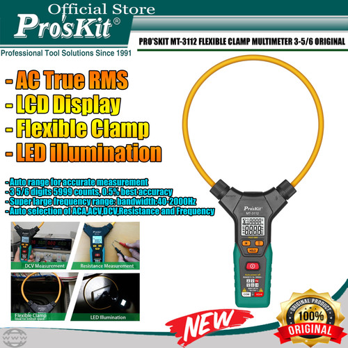 [EZM.1220200] Flexible Clamp Multitester PRO'SKIT MT-3112 3-5/6 ORIGINAL