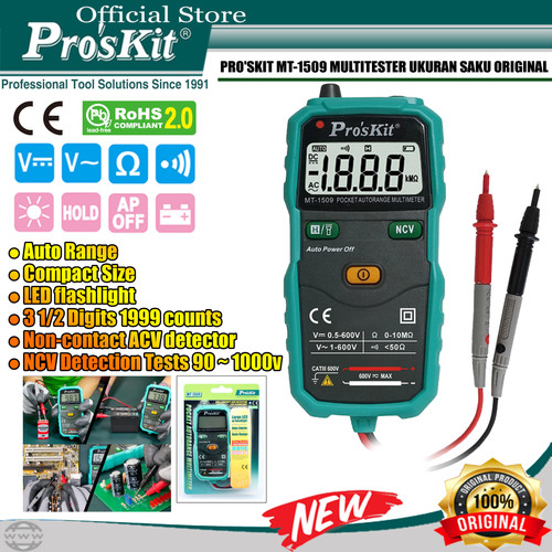 [EZM.1220203] PROSKIT Multitester PRO'SKIT MT-1509 Ukuran Saku ORIGINAL