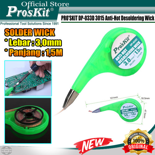 [EZM.1220225] Solder Wick PRO'SKIT DP-033D 3015 Anti-Hot Desoldering Wick ORIGINAL