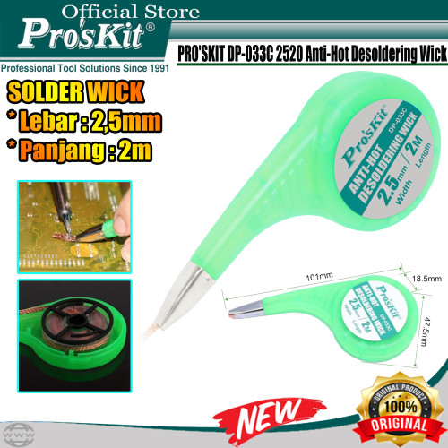 [EZM.1220226] Solder Wick PRO'SKIT DP-033C 2520 Anti-Hot Desoldering Wick ORIGINAL