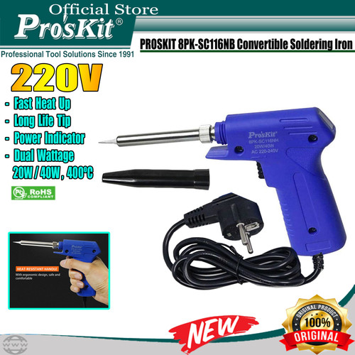 [EZM.1220238] Solder Tangan Pistol PRO'SKIT 8PK-SC116NB 220V ORIGINAL 40WProskit