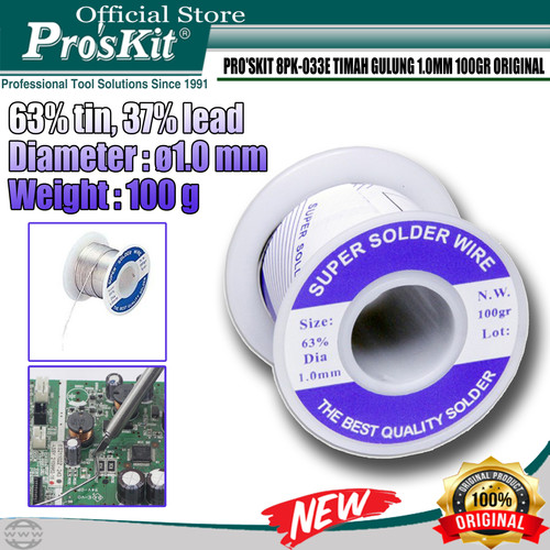 [EZM.1220250] PROSKIT Timah Gulung PRO'SKIT 8PK-033E 1.0MM 100GR ORIGINAL